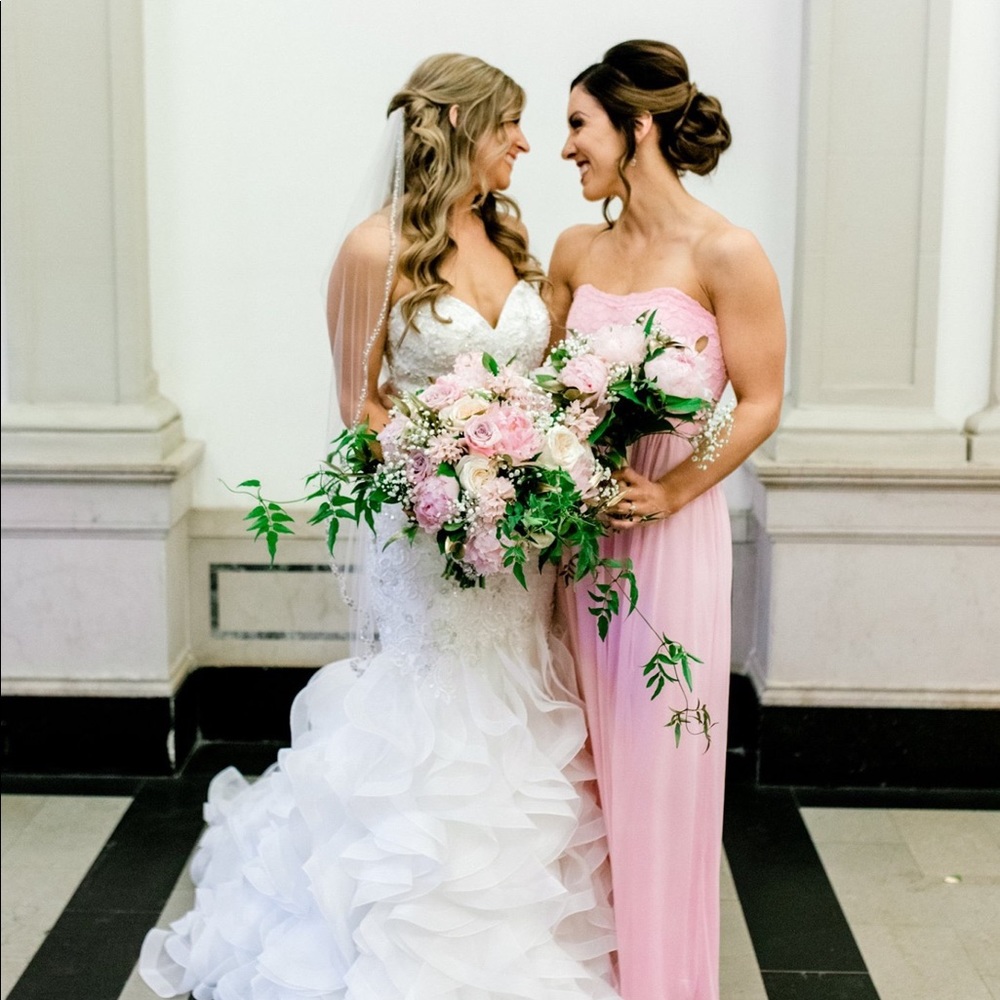 David’s Bridal - Lace & Mesh, Strapless Bridesmaid